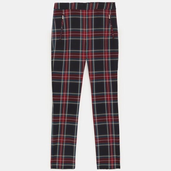Zara Plaid Skinny Ankle Pants With Zipper Detail Size S EUC - Picture 3 of 10